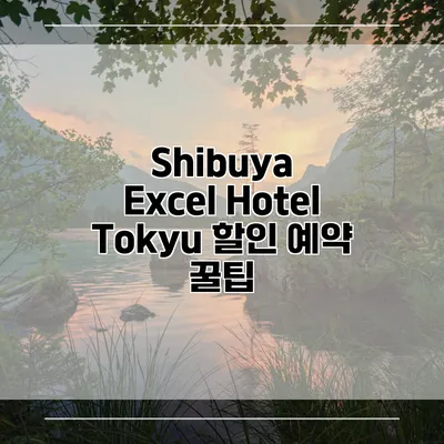 Shibuya Excel Hotel Tokyu 할인 예약 꿀팁