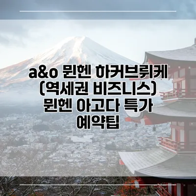 a&o 뮌헨 하커브뤼케 (역세권 비즈니스) 뮌헨 아고다 특가 예약팁