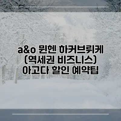 a&o 뮌헨 하커브뤼케 (역세권 비즈니스) 아고다 할인 예약팁
