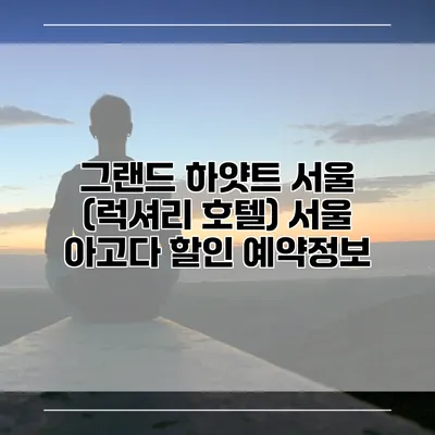 그랜드 하얏트 서울 (럭셔리 호텔) 서울 아고다 할인 예약정보