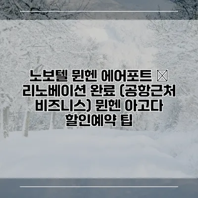 노보텔 뮌헨 에어포트 – 리노베이션 완료 (공항근처 비즈니스) 뮌헨 아고다 할인예약 팁