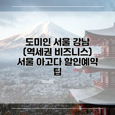 도미인 서울 강남 (역세권 비즈니스) 서울 아고다 할인예약 팁