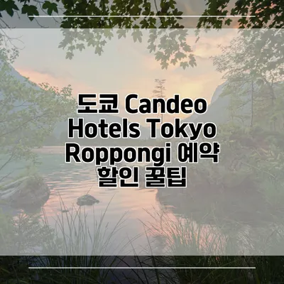 도쿄 Candeo Hotels Tokyo Roppongi 예약 할인 꿀팁