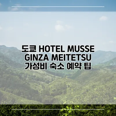 도쿄 HOTEL MUSSE GINZA MEITETSU 가성비 숙소 예약 팁