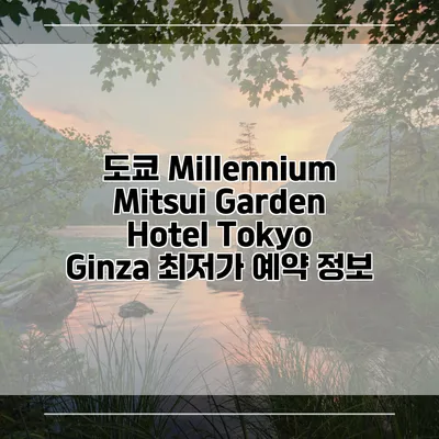 도쿄 Millennium Mitsui Garden Hotel Tokyo Ginza 최저가 예약 정보
