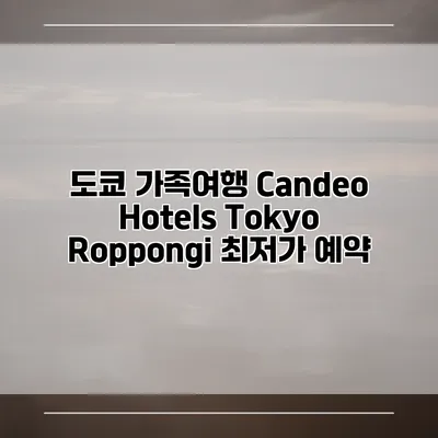 도쿄 가족여행 Candeo Hotels Tokyo Roppongi 최저가 예약