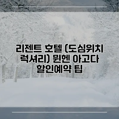 리젠트 호텔 (도심위치 럭셔리) 뮌헨 아고다 할인예약 팁