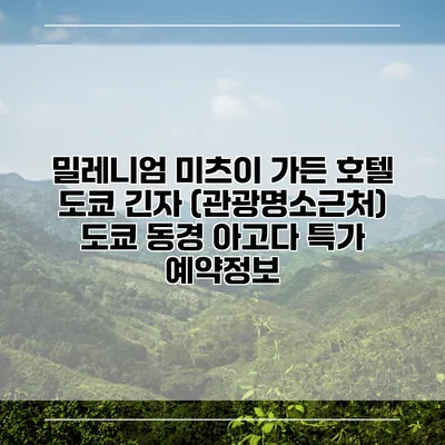 밀레니엄 미츠이 가든 호텔 도쿄 긴자 (관광명소근처) 도쿄 동경 아고다 특가 예약정보