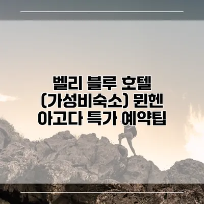 벨리 블루 호텔 (가성비숙소) 뮌헨 아고다 특가 예약팁