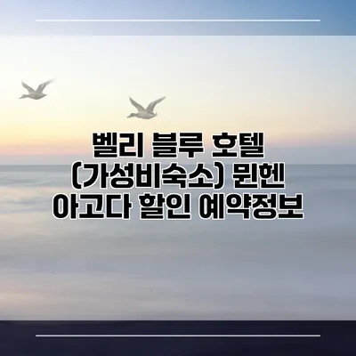 벨리 블루 호텔 (가성비숙소) 뮌헨 아고다 할인 예약정보