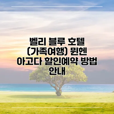 벨리 블루 호텔 (가족여행) 뮌헨 아고다 할인예약 방법 안내