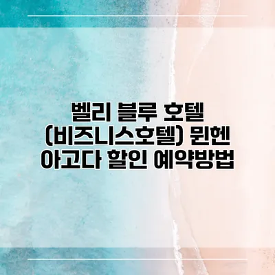 벨리 블루 호텔 (비즈니스호텔) 뮌헨 아고다 할인 예약방법
