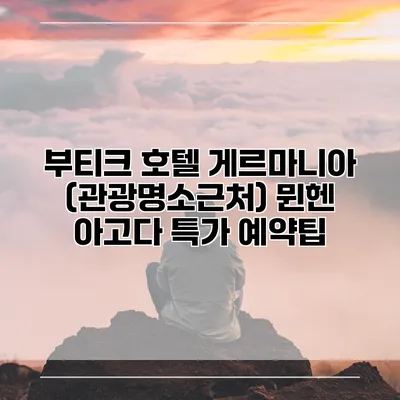 부티크 호텔 게르마니아 (관광명소근처) 뮌헨 아고다 특가 예약팁