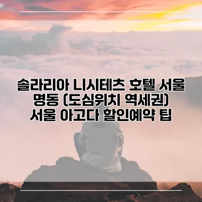 솔라리아 니시테츠 호텔 서울 명동 (도심위치 역세권) 서울 아고다 할인예약 팁