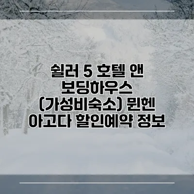 쉴러 5 호텔 앤 보딩하우스 (가성비숙소) 뮌헨 아고다 할인예약 정보