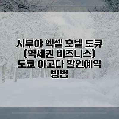 시부야 엑셀 호텔 도큐 (역세권 비즈니스) 도쿄 아고다 할인예약 방법