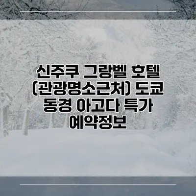 신주쿠 그랑벨 호텔 (관광명소근처) 도쿄 동경 아고다 특가 예약정보