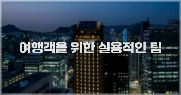 여행객을 위한 실용적인 팁