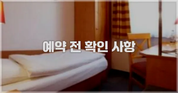 예약 전 확인 사항