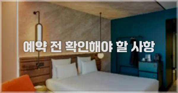 예약 전 확인해야 할 사항