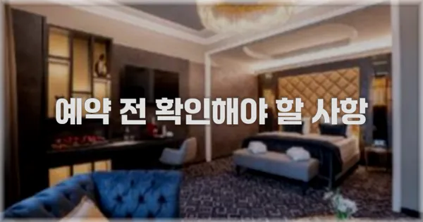 예약 전 확인해야 할 사항