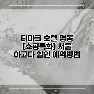 티마크 호텔 명동 (쇼핑특화) 서울 아고다 할인 예약방법