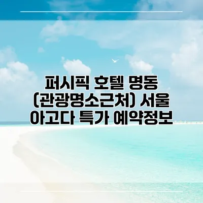 퍼시픽 호텔 명동 (관광명소근처) 서울 아고다 특가 예약정보