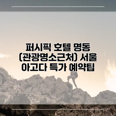 퍼시픽 호텔 명동 (관광명소근처) 서울 아고다 특가 예약팁