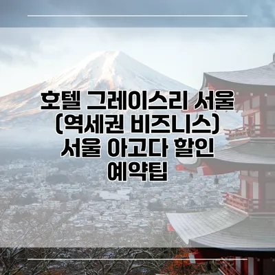 호텔 그레이스리 서울 (역세권 비즈니스) 서울 아고다 할인 예약팁