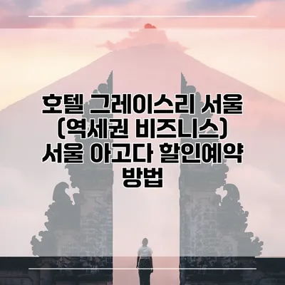 호텔 그레이스리 서울 (역세권 비즈니스) 서울 아고다 할인예약 방법