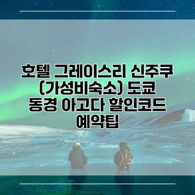 호텔 그레이스리 신주쿠 (가성비숙소) 도쿄 동경 아고다 할인코드 예약팁