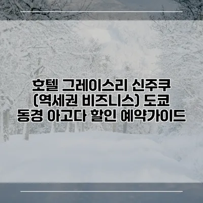 호텔 그레이스리 신주쿠 (역세권 비즈니스) 도쿄 동경 아고다 할인 예약가이드