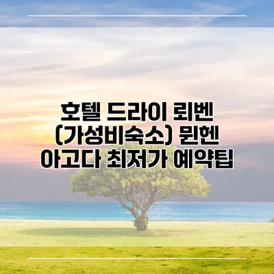 호텔 드라이 뢰벤 (가성비숙소) 뮌헨 아고다 최저가 예약팁