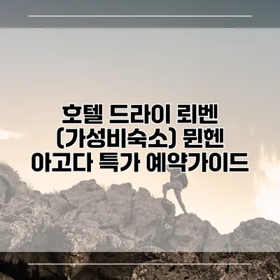 호텔 드라이 뢰벤 (가성비숙소) 뮌헨 아고다 특가 예약가이드