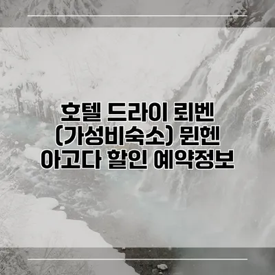 호텔 드라이 뢰벤 (가성비숙소) 뮌헨 아고다 할인 예약정보