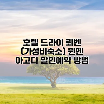 호텔 드라이 뢰벤 (가성비숙소) 뮌헨 아고다 할인예약 방법