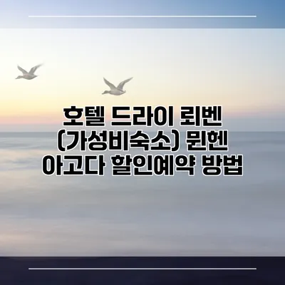호텔 드라이 뢰벤 (가성비숙소) 뮌헨 아고다 할인예약 방법