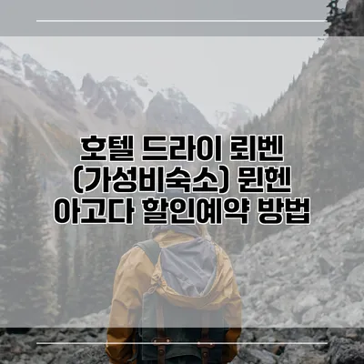 호텔 드라이 뢰벤 (가성비숙소) 뮌헨 아고다 할인예약 방법
