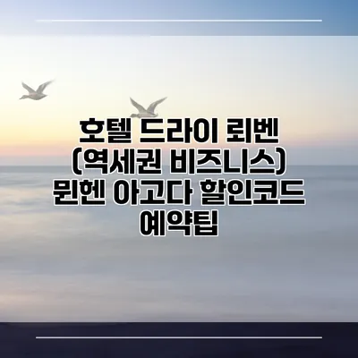 호텔 드라이 뢰벤 (역세권 비즈니스) 뮌헨 아고다 할인코드 예약팁