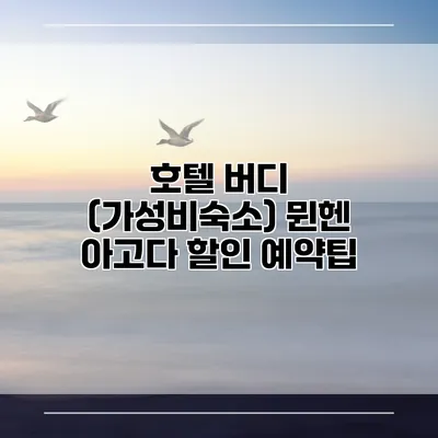 호텔 버디 (가성비숙소) 뮌헨 아고다 할인 예약팁