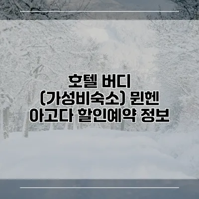 호텔 버디 (가성비숙소) 뮌헨 아고다 할인예약 정보