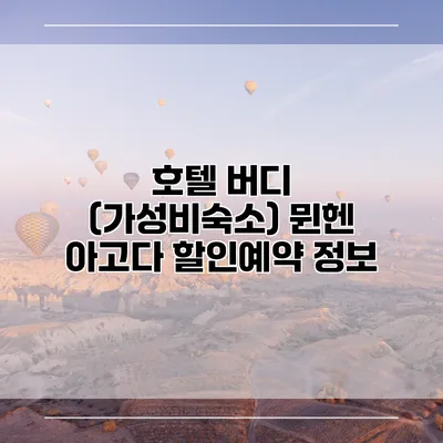 호텔 버디 (가성비숙소) 뮌헨 아고다 할인예약 정보