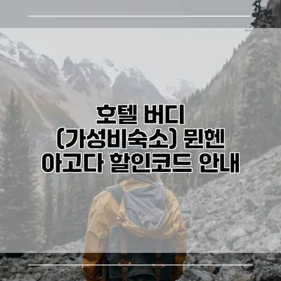 호텔 버디 (가성비숙소) 뮌헨 아고다 할인코드 안내