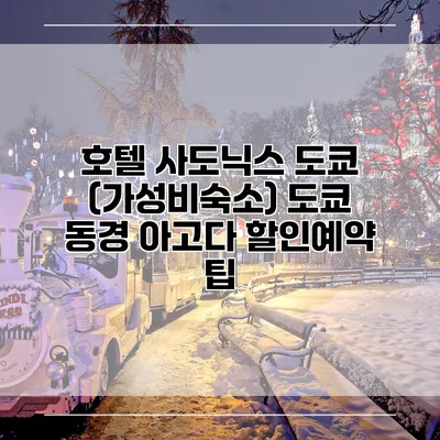 호텔 사도닉스 도쿄 (가성비숙소) 도쿄 동경 아고다 할인예약 팁