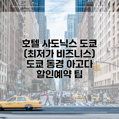 호텔 사도닉스 도쿄 (최저가 비즈니스) 도쿄 동경 아고다 할인예약 팁