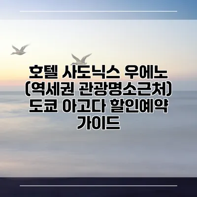 호텔 사도닉스 우에노 (역세권 관광명소근처) 도쿄 아고다 할인예약 가이드