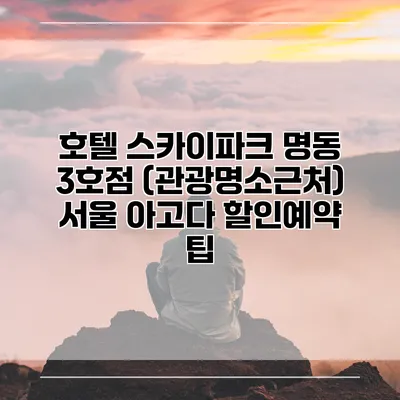 호텔 스카이파크 명동 3호점 (관광명소근처) 서울 아고다 할인예약 팁