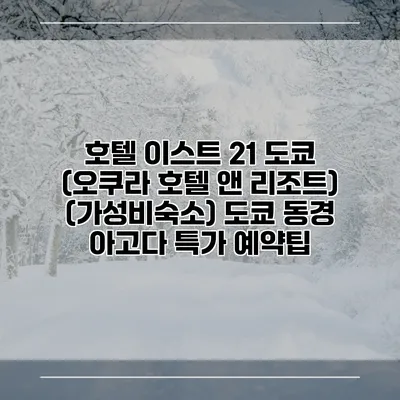 호텔 이스트 21 도쿄 (오쿠라 호텔 앤 리조트) (가성비숙소) 도쿄 동경 아고다 특가 예약팁