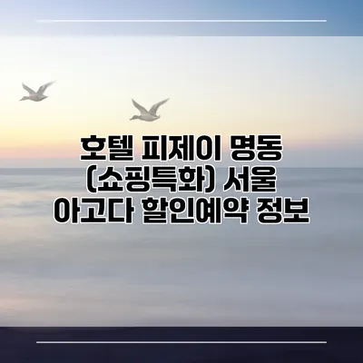 호텔 피제이 명동 (쇼핑특화) 서울 아고다 할인예약 정보